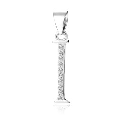 Pandantiv initiala litera I din argint cu pietre DiAmanti LZ0002_I-DIA (Argint 925‰ 0,6 g.)